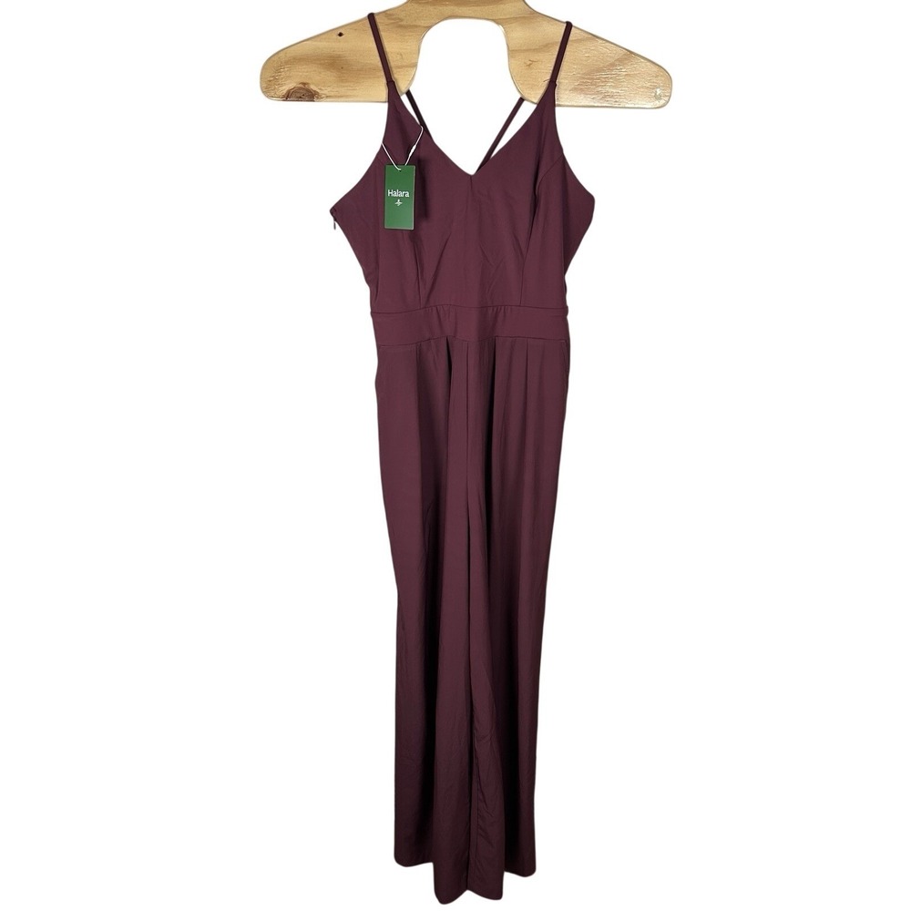 NEW Halara Breezeful Backless Side Zipper Pocket Wide Leg Quick Dry Jumpsuit LT